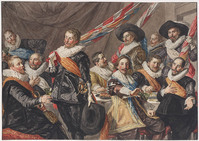 W 042
<br/>
De maaltijd van officieren van de St. Jorisdoelen van Haarlem
<br/>
<em>Hendriks, Wybrand (1744-1831)</em>